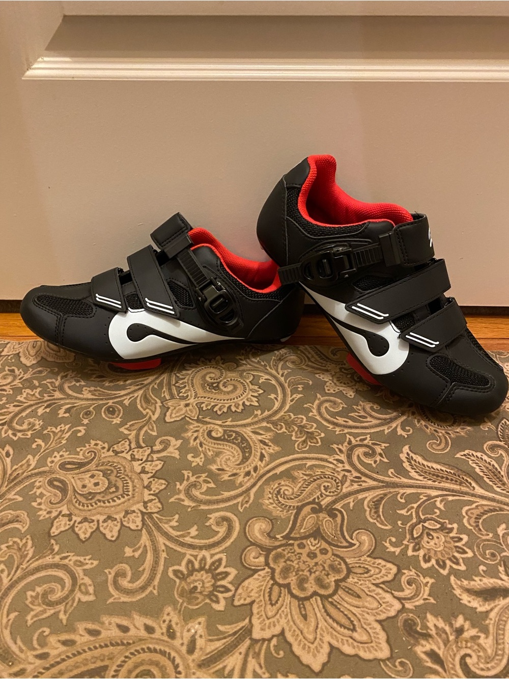 Peloton Black and Red Performance Cycling Shoes